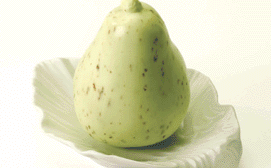 Pear Soap in Porcelain Leaf Dish